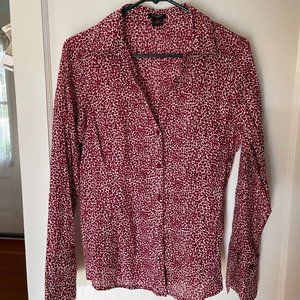Ann Taylor Button Down Print Blouse